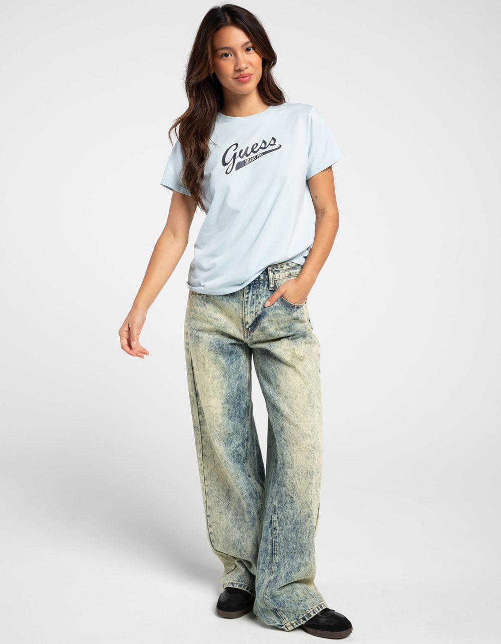 GUESS JEANS Script Regular Fit Womens Tee - LIGHT BLUE Product Image