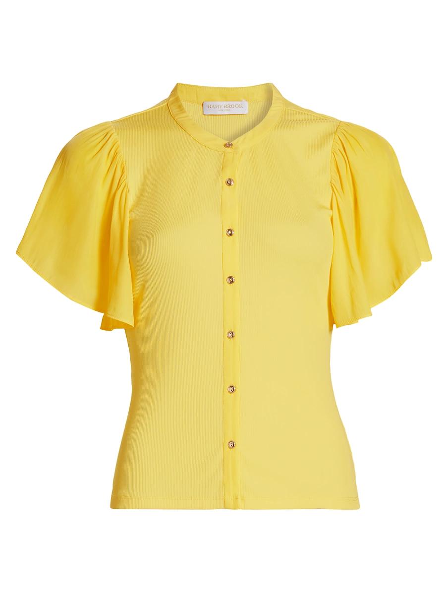 Womens Colette Flutter-Sleeve Top Product Image