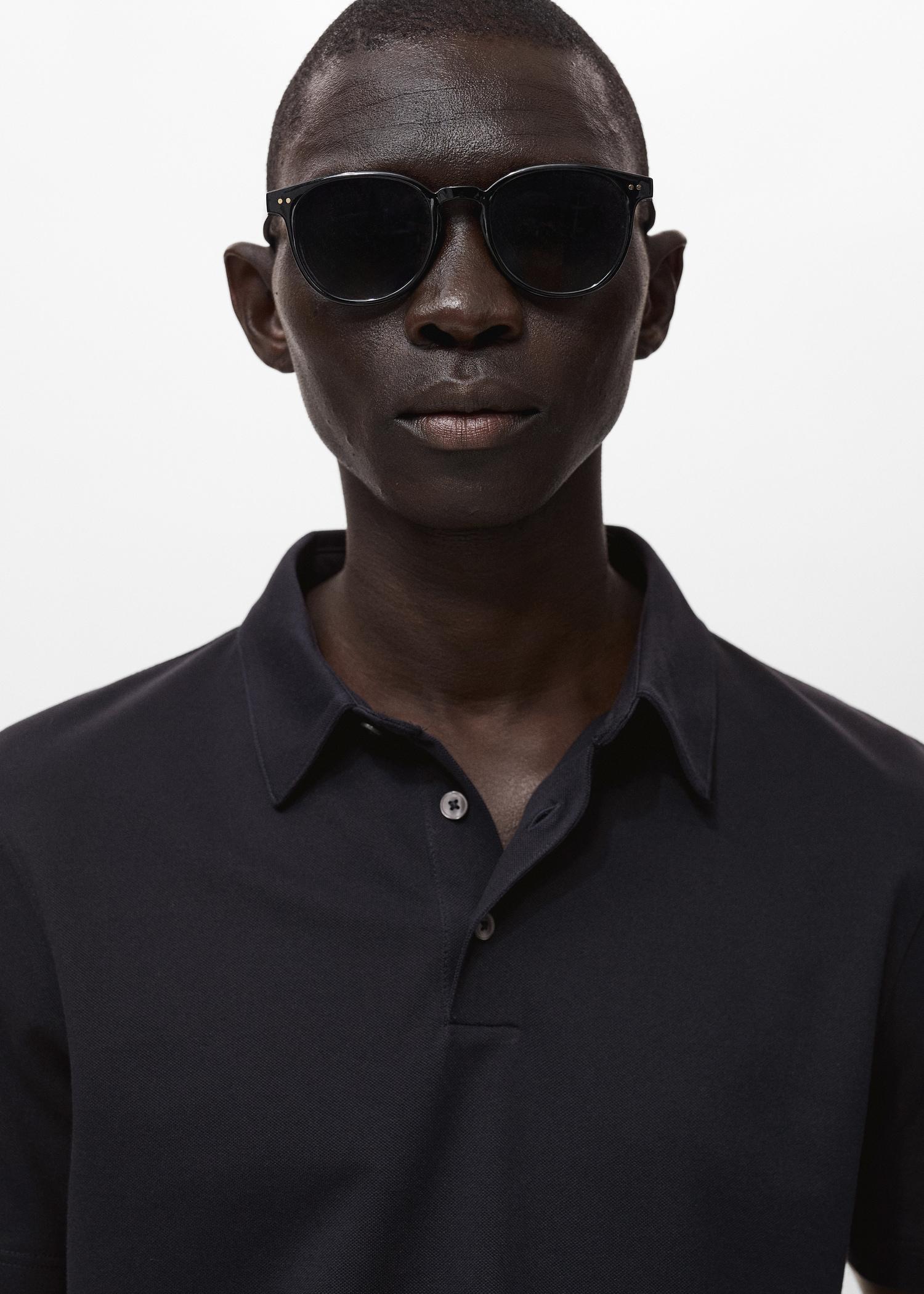 Cotton piqué polo shirt - Men | MANGO USA Product Image