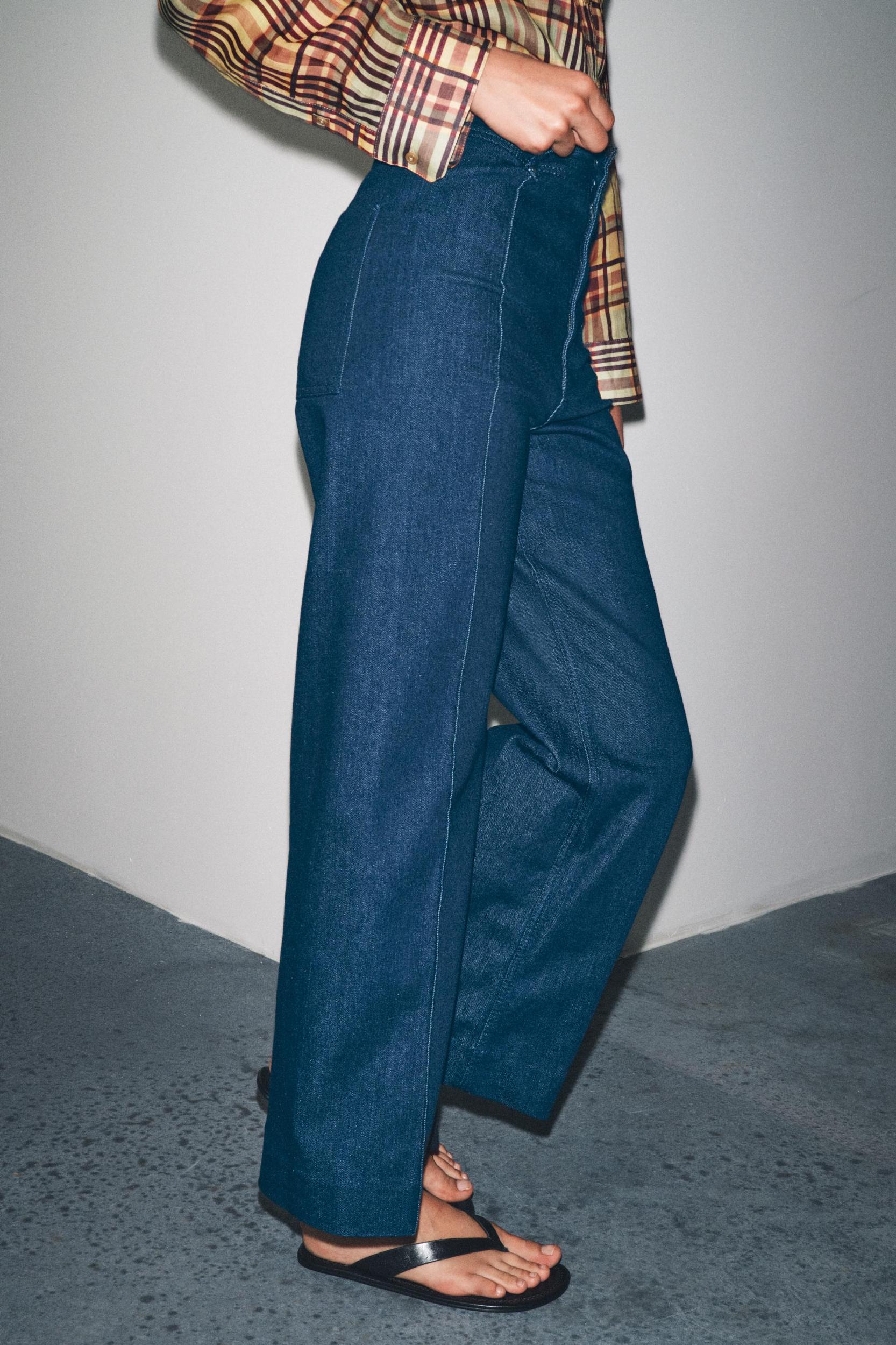 ZW COLLECTION TAILORED WIDE LEG HI-RISE JEANS Product Image