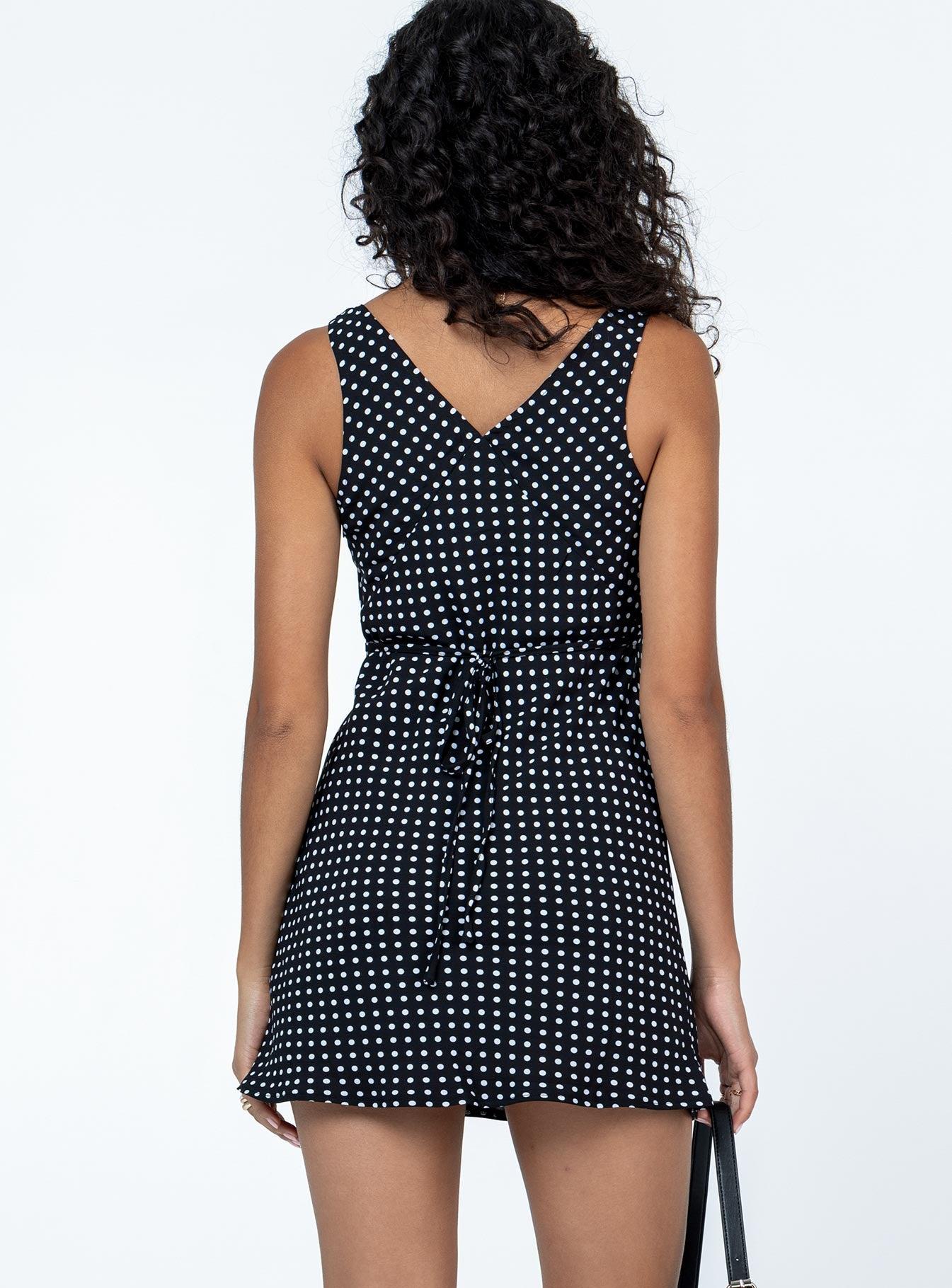 Nellie Mini Dress Black Polka Dot Product Image