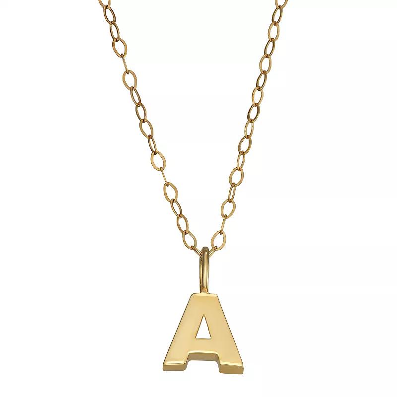 10K Gold Initial Pendant on 14K Gold Filled Chain, Womens Product Image