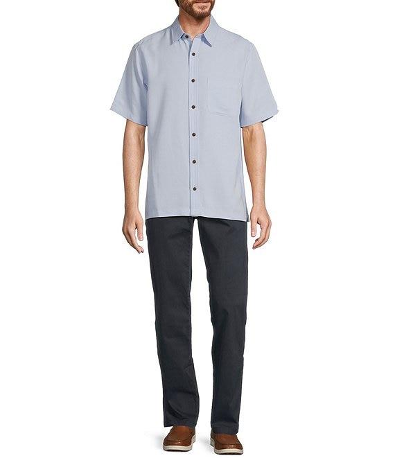 Roundtree & Yorke Short Sleeve Solid Slub Sport Shirt Product Image