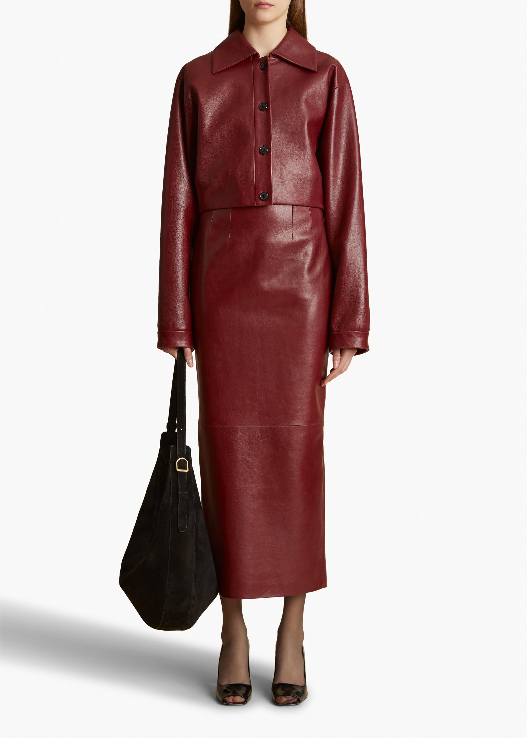 Loxley Skirt in Oxblood Leather Product Image