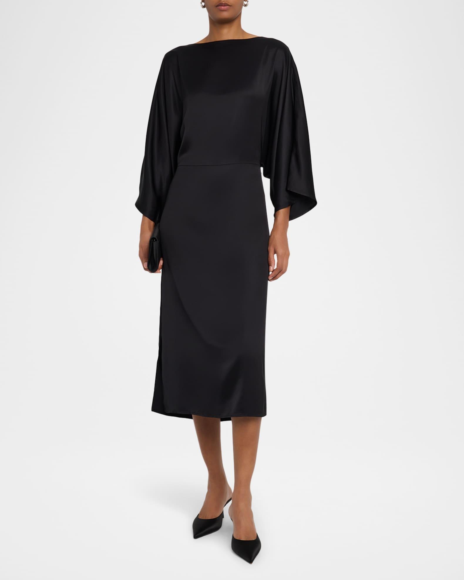 Dolman-Sleeve Viscose Midi Dress Product Image