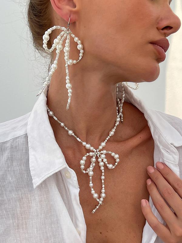 Bowknot Drop Earrings + Necklaces Accessories Product Image