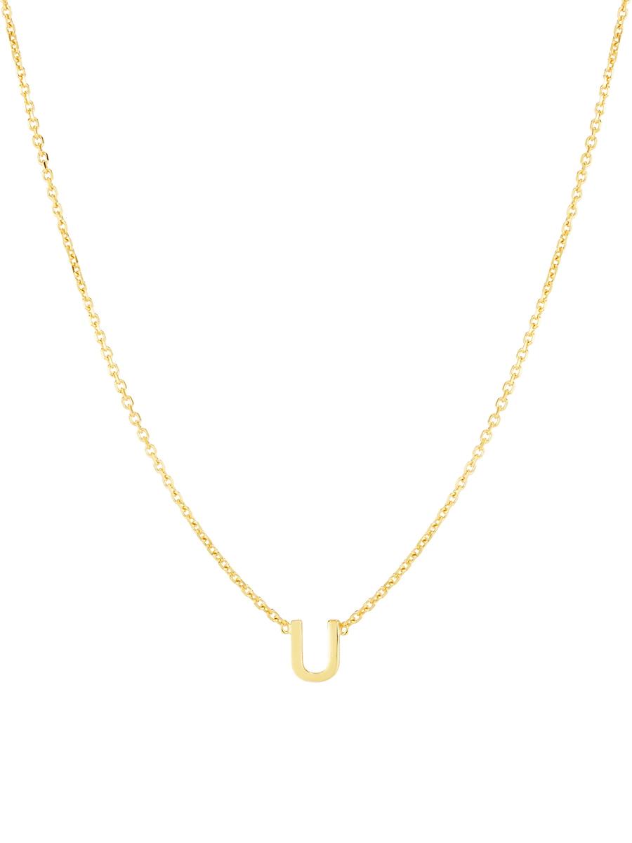 Womens 14K Yellow Gold Initial Pendant Necklace Product Image