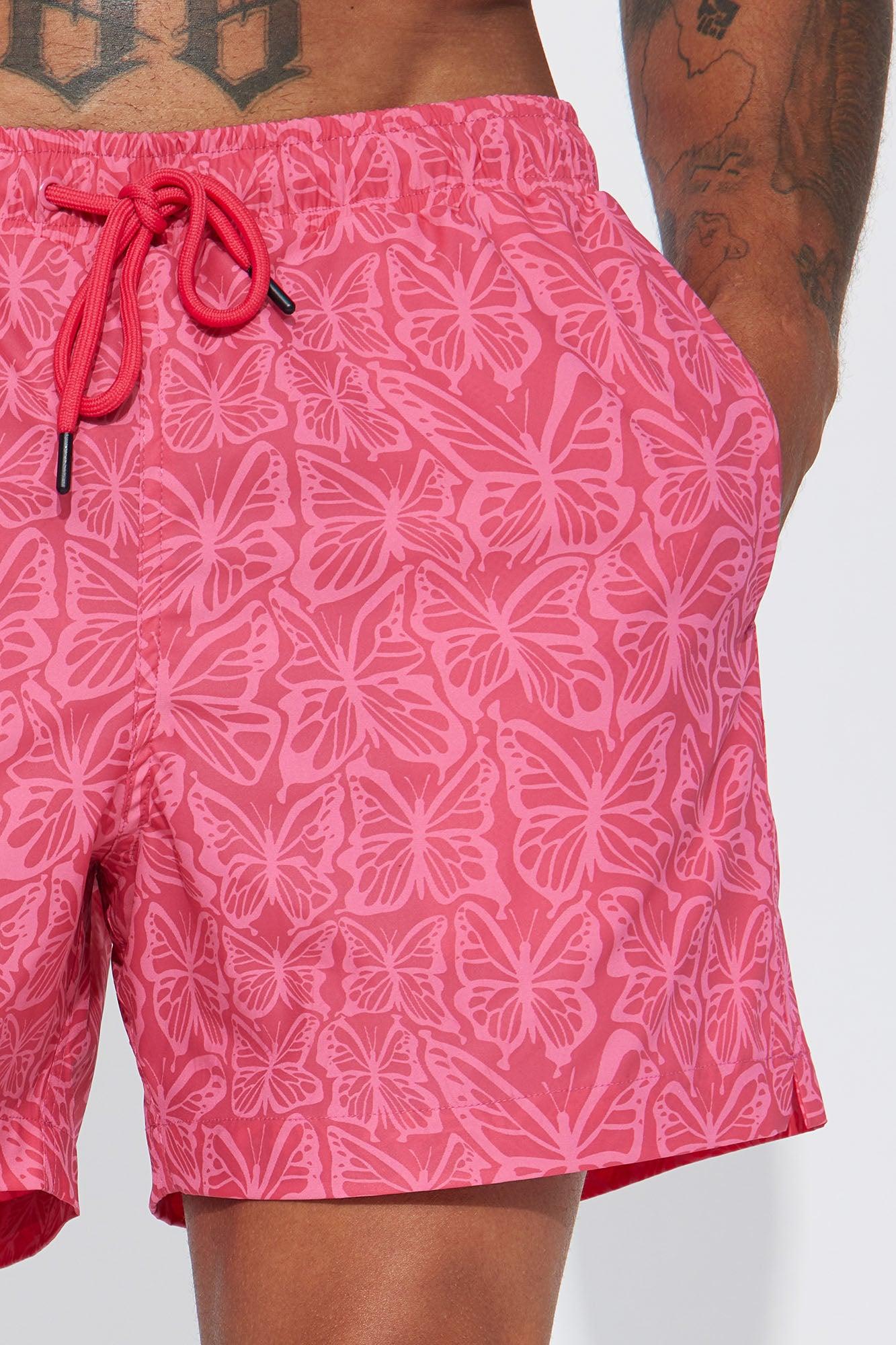 Born 2 Fly Print Change Swim Mid Trunk - Pink Product Image
