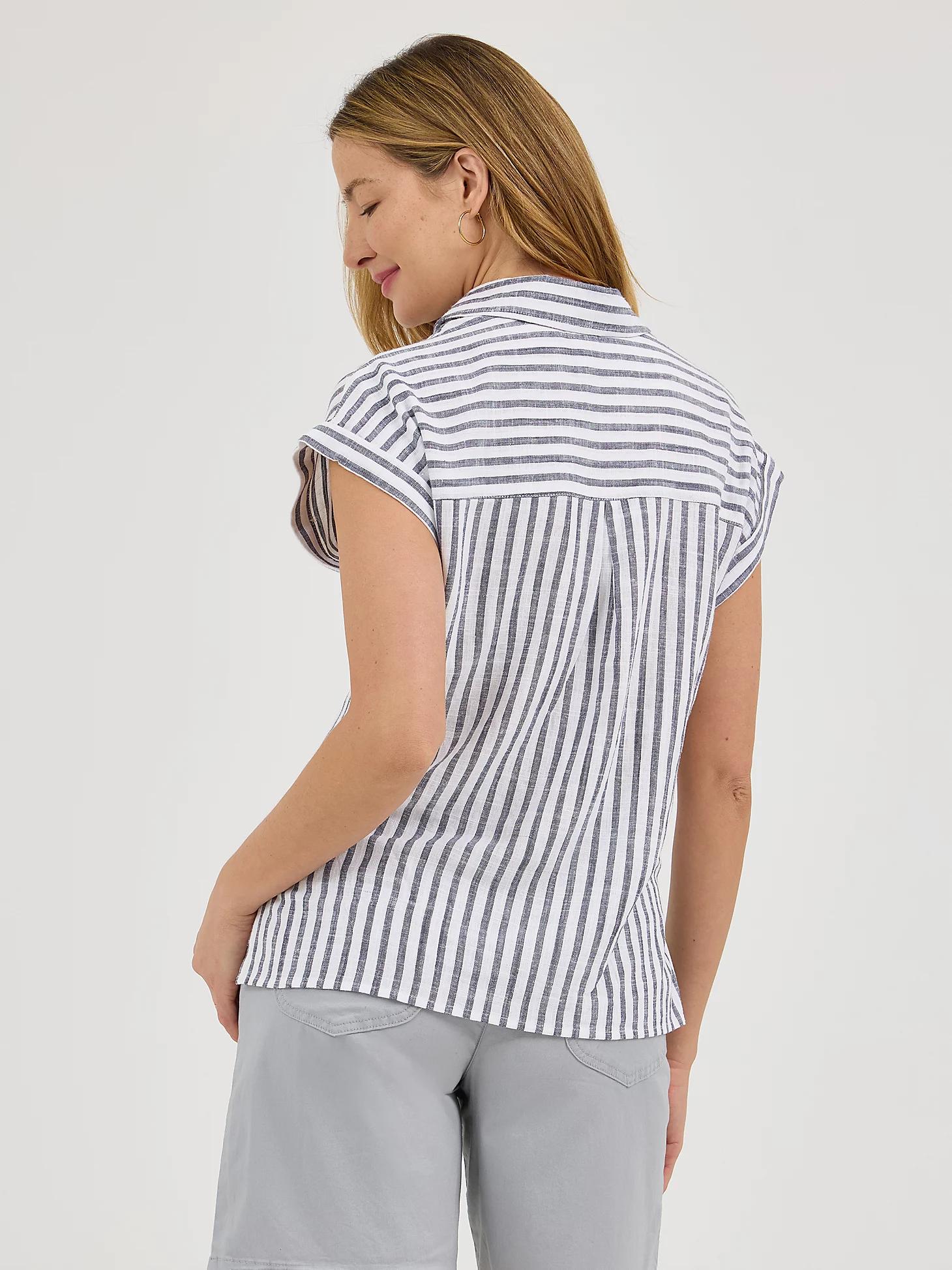 Women's Stripe Linen Button Down Shirt | Women's Tops | Lee® Product Image