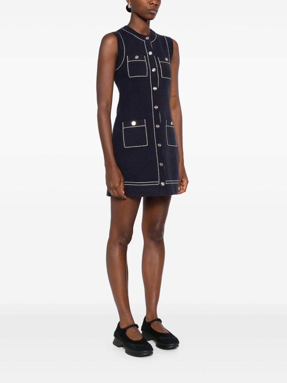 contrast-stitch mini dress Product Image