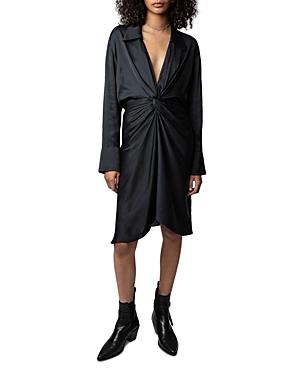 Zadig & Voltaire Rozo Twist Front Satin Dress Product Image