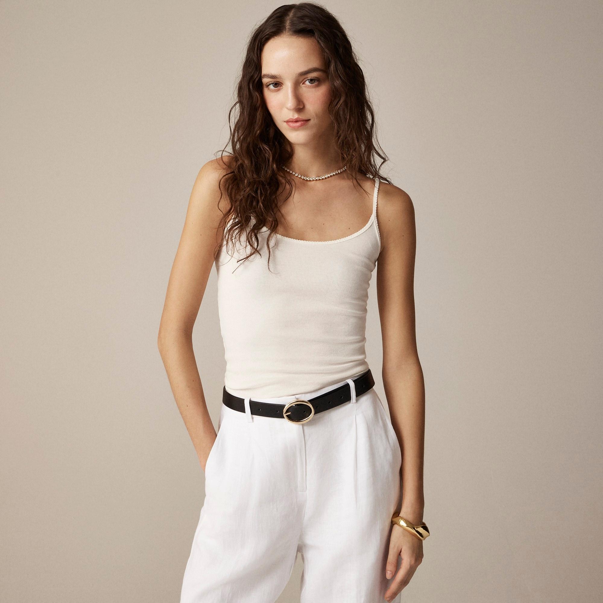 Fine rib camisole in stripe Product Image
