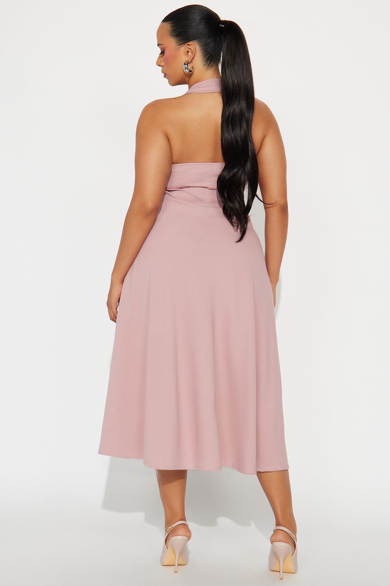 Alena Halter Midi Dress - Mauve Female Product Image