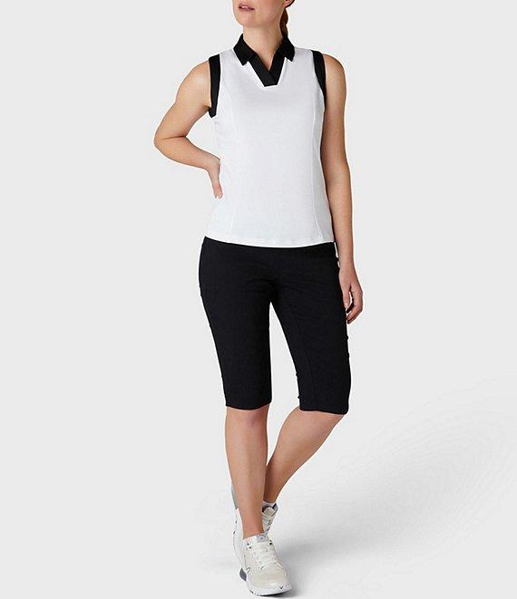 Callaway Color Block Stretch Jersey V-Neck Sleeveless Golf Polo Shirt Product Image