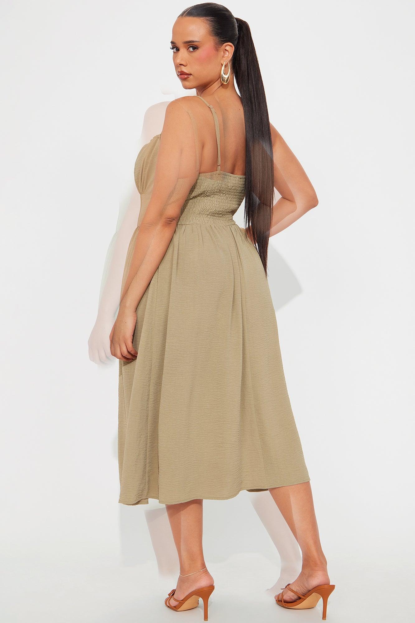 Amalfi Summer Midi Dress - Sage Product Image