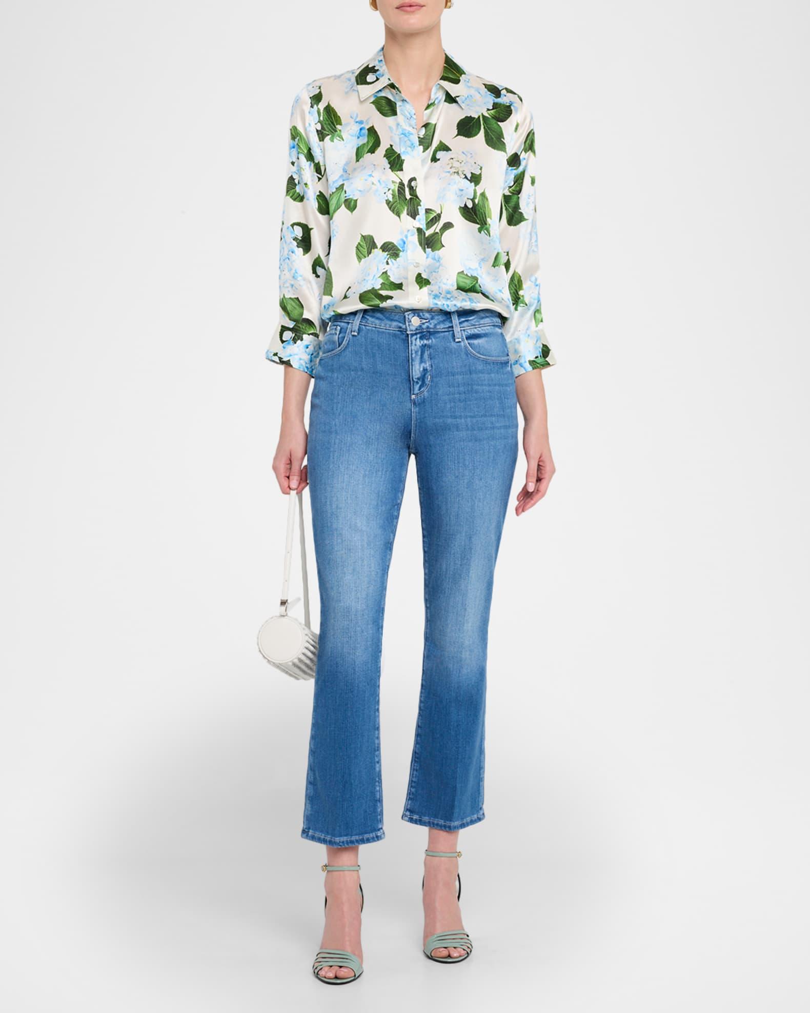 Dani Hydrangea Silk Blouse Product Image