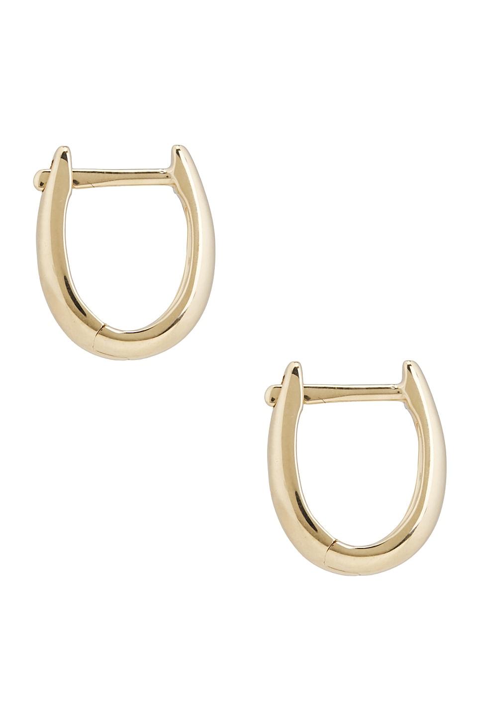 Gold Mini Maeve Huggie Earrings EF COLLECTION Product Image