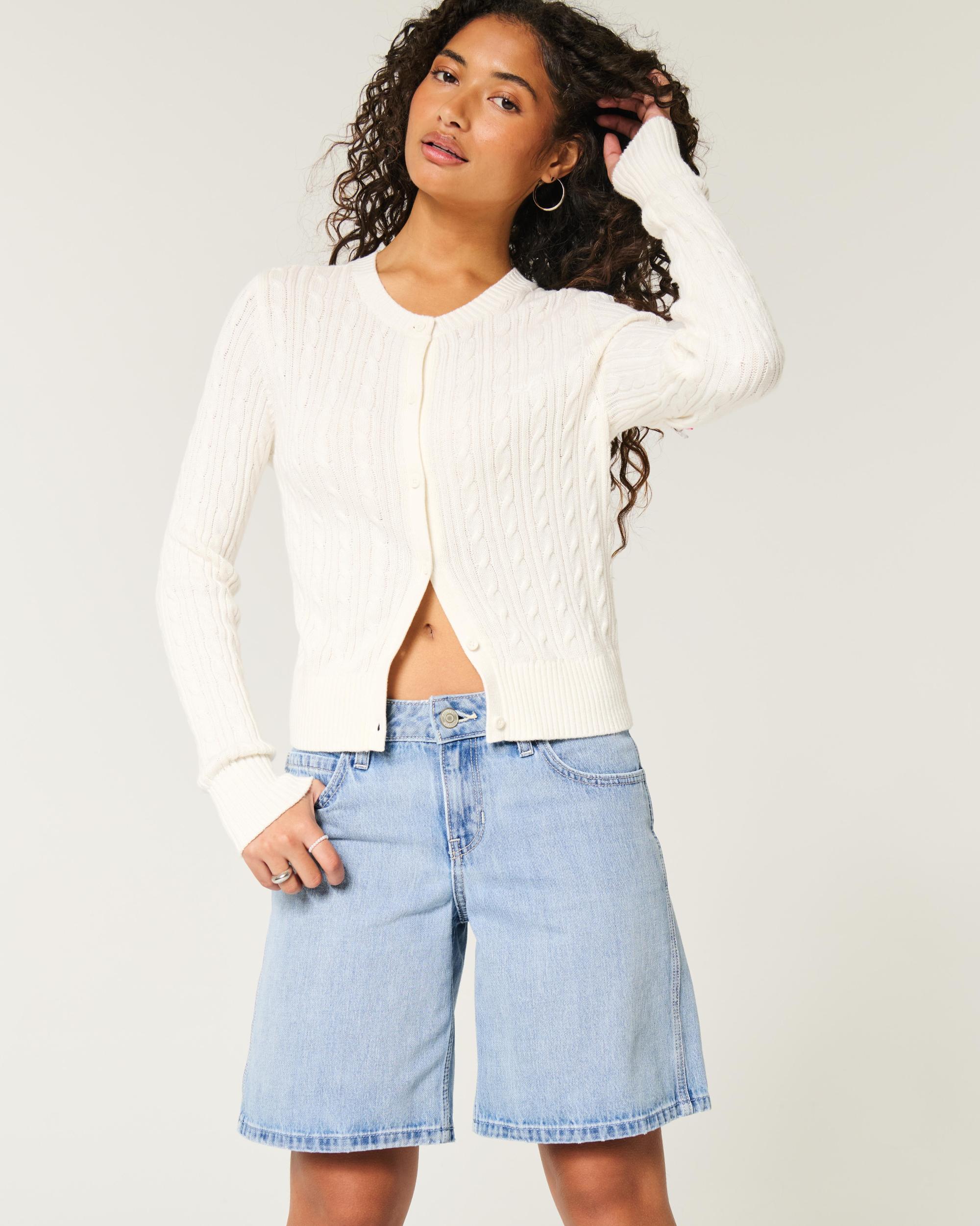 Low-Rise Washed Black Baggy Jort Product Image