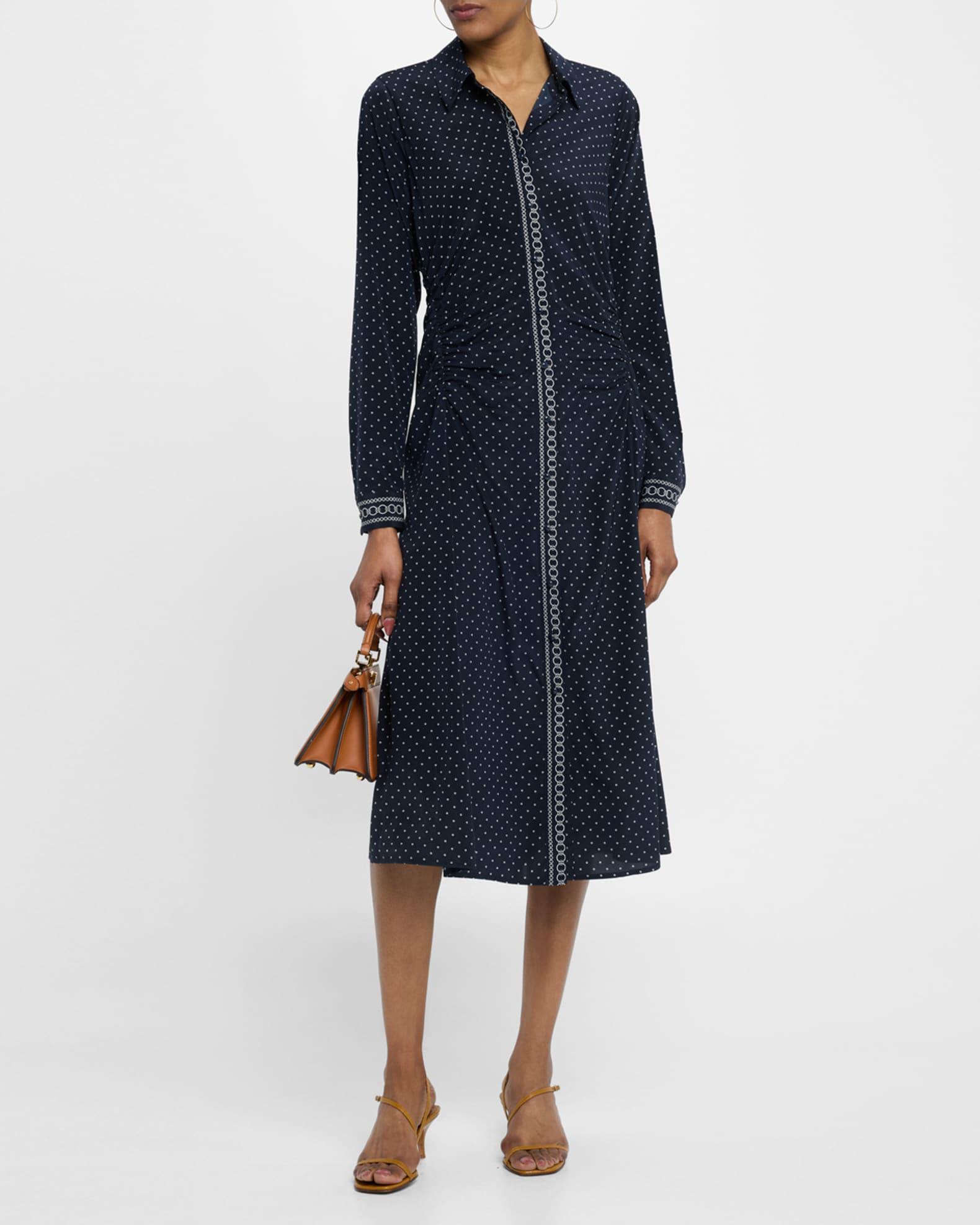 Lex Polka Dot Silk Midi Dress Product Image