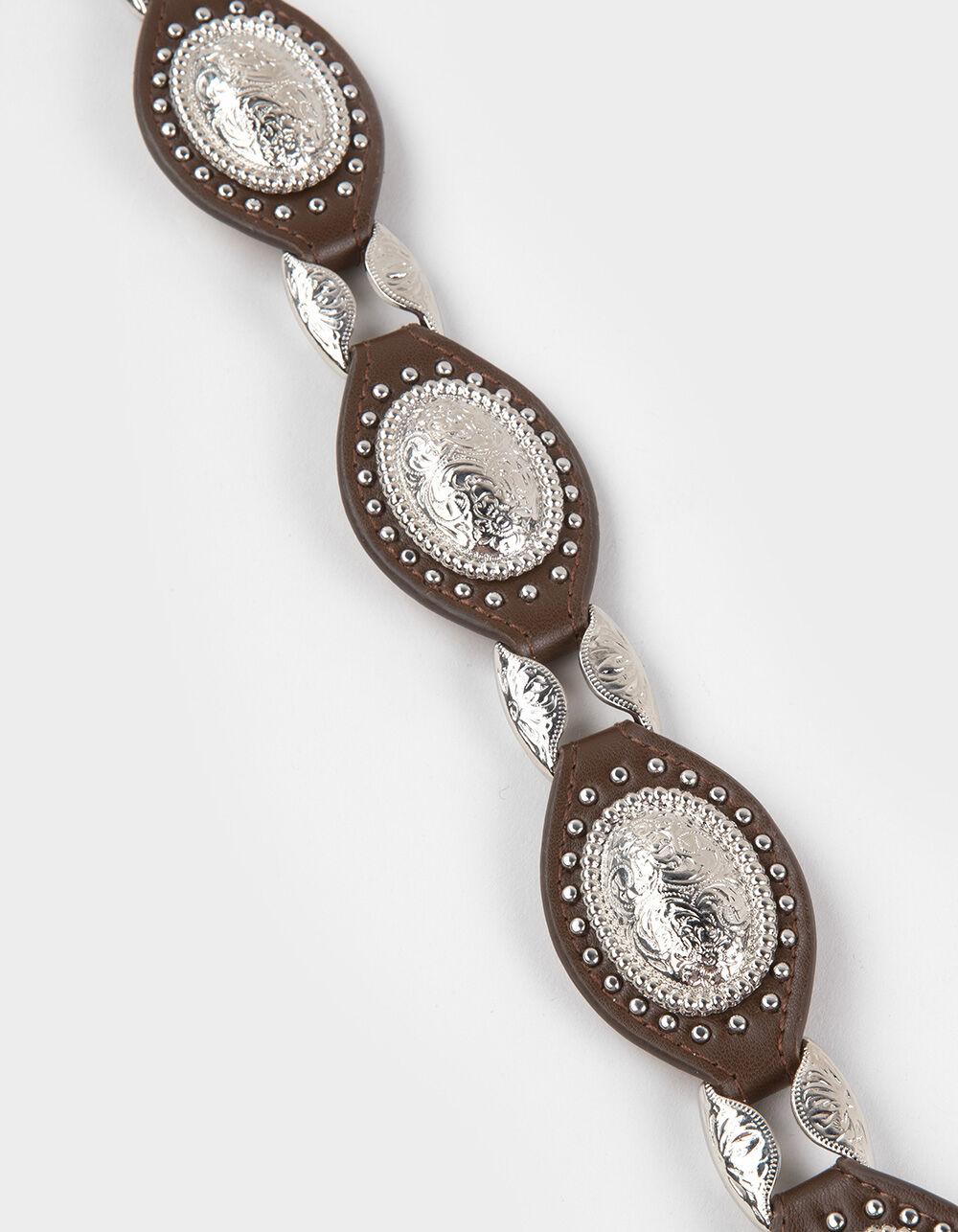 Concho Western Belt - DARK BROWN Product Image