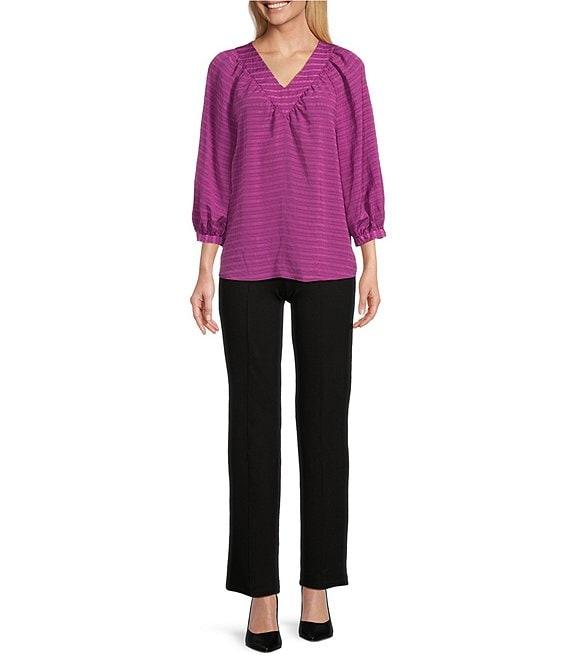 Slim Factor By Investments Sloane V-Neck 3/4 Sleeve Top Product Image