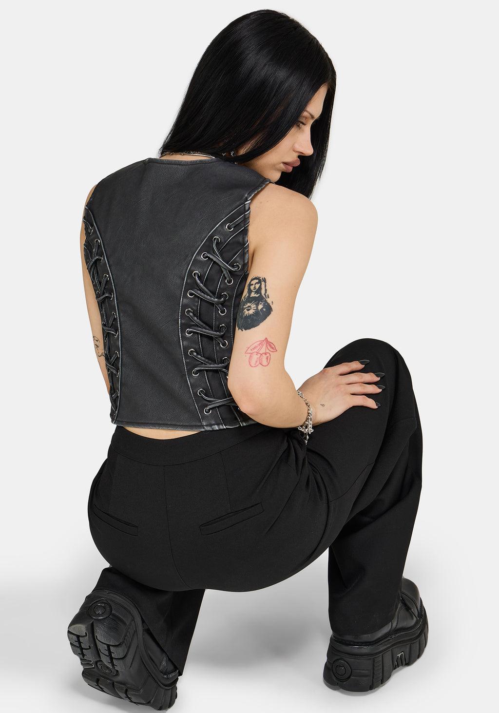 Sirrha PU Serpent Embroidered Waistcoat Product Image