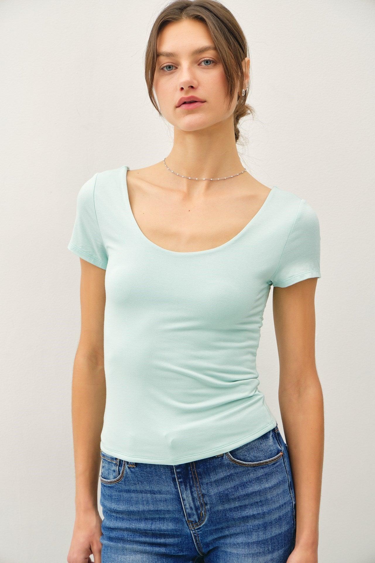 UB BASICS: EASY DOES IT SCOOP NECK TOP Product Image