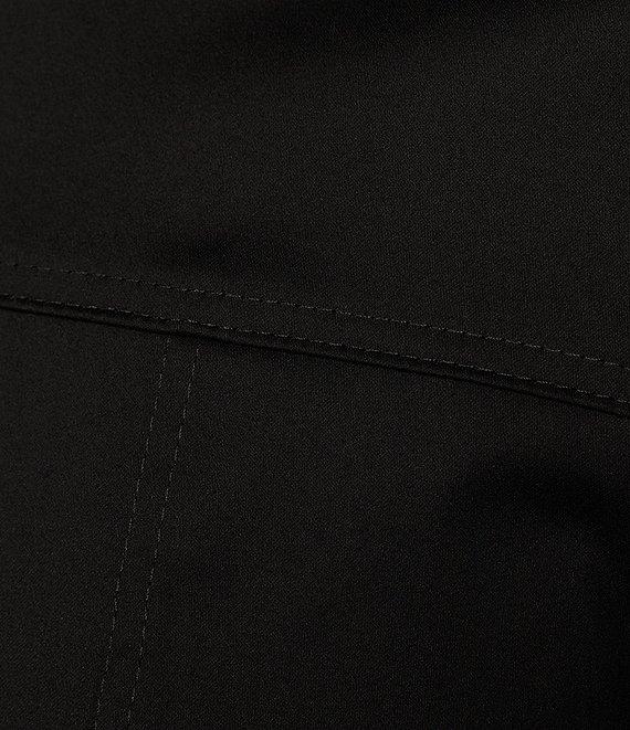 Murano Slim Fit Pieced Solid Spread Collar Long Sleeve Woven Shirt Product Image