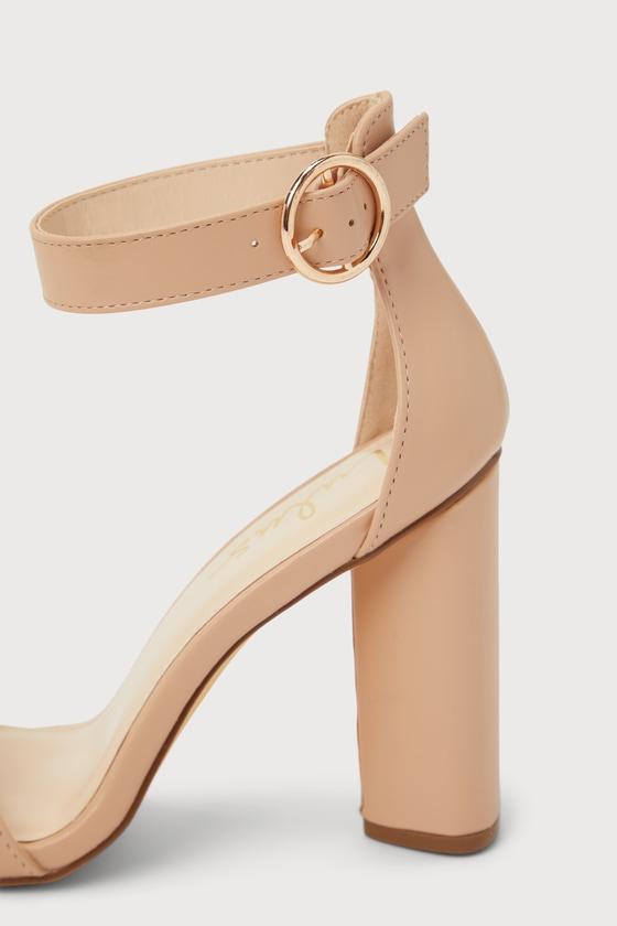 Kamali Light Nude Ankle Strap Heels Product Image