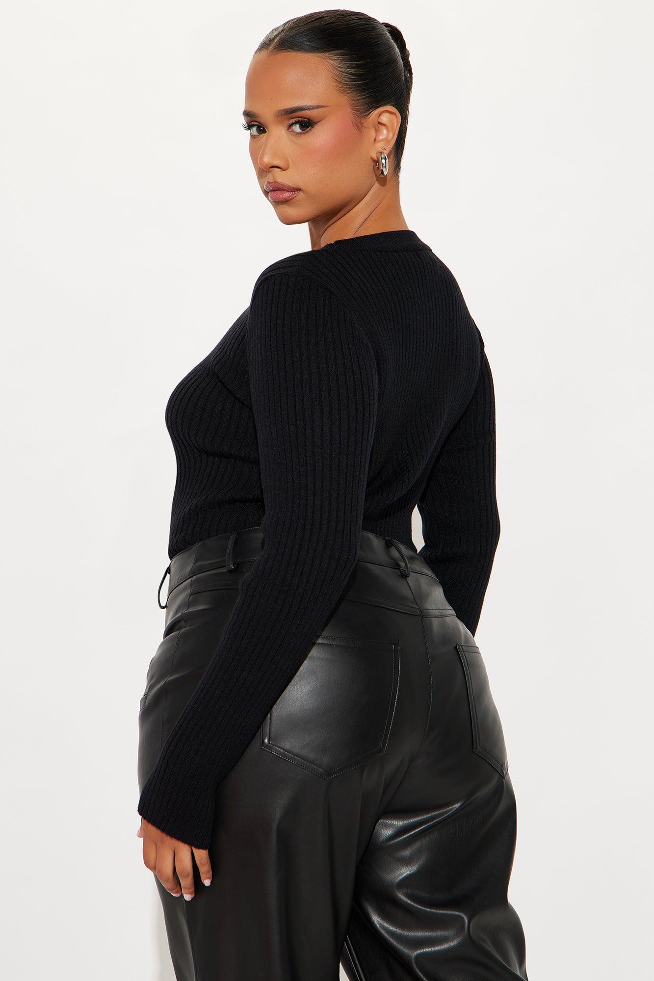 Sydney Sweater Bodysuit - Black Product Image