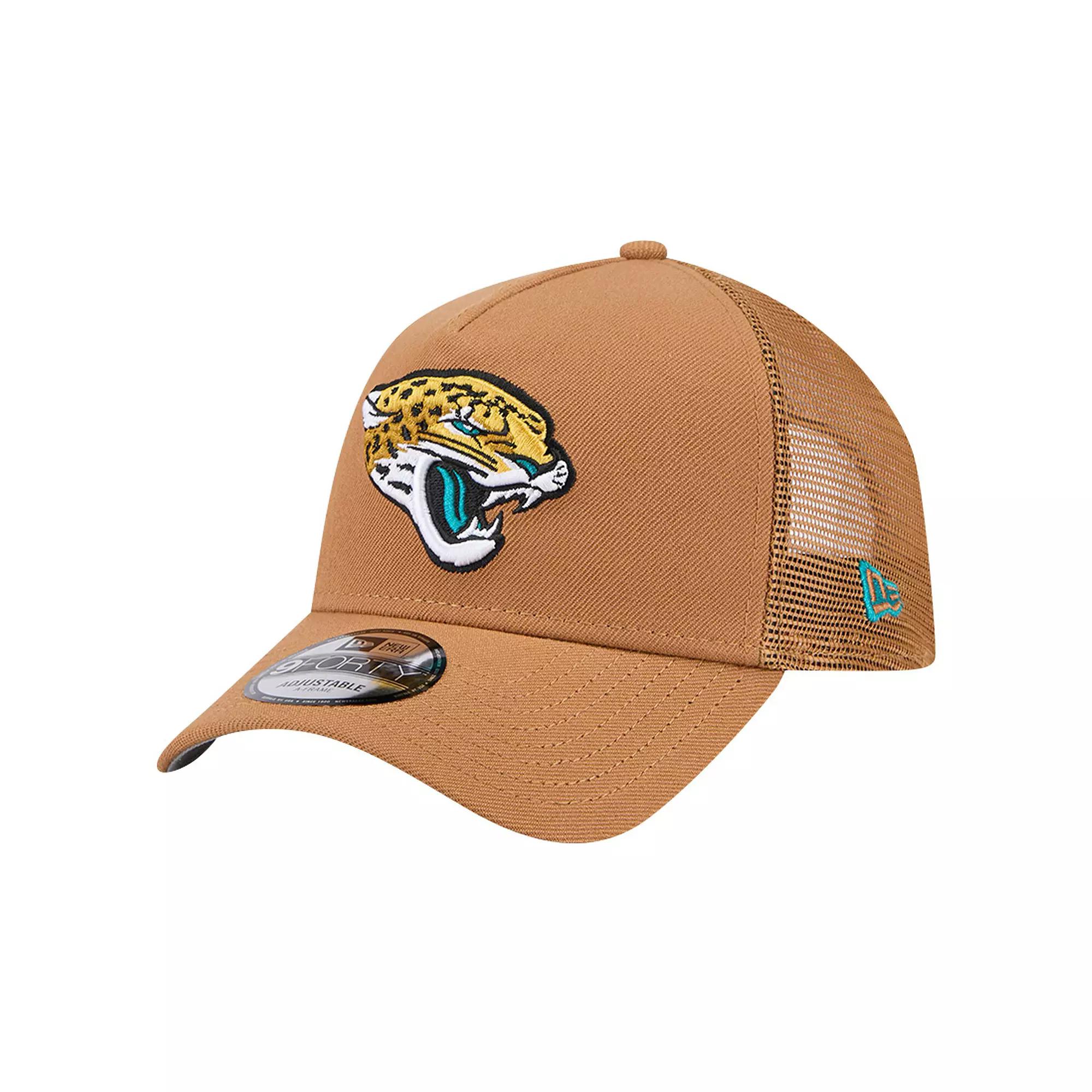 Men's New Era Brown Jacksonville Jaguars  Color Pack A-Frame Trucker 9FORTY Adjustable Hat Product Image