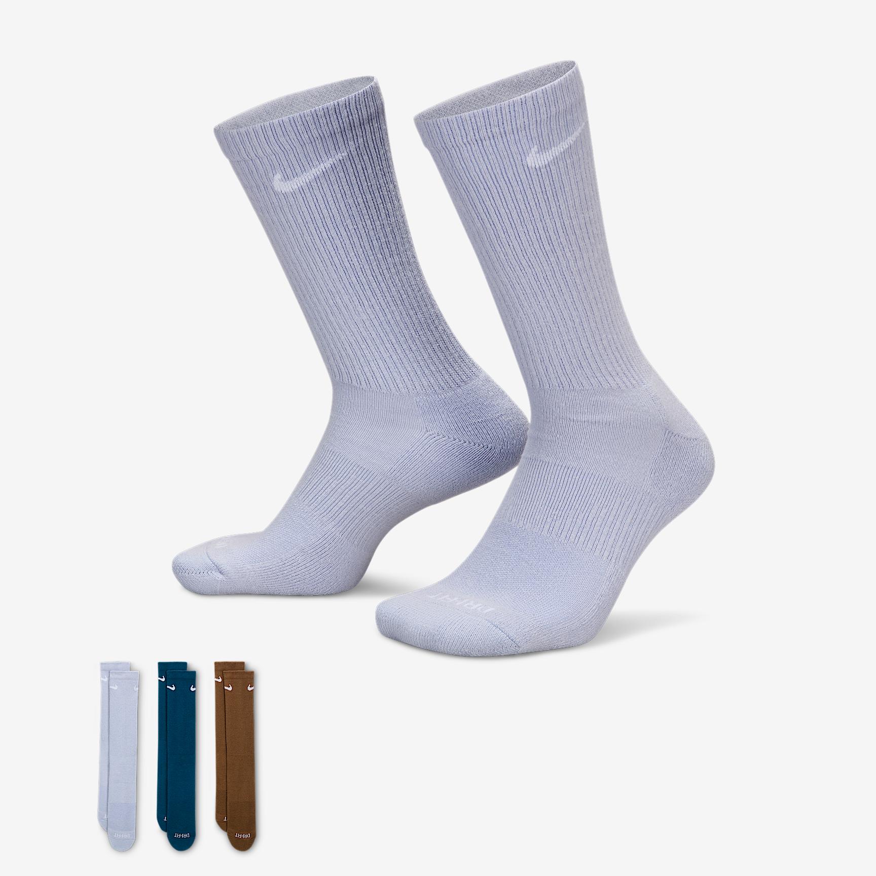 Nike Unisex Everyday Plus Cushioned Training Crew Socks (3 Pairs) | SX6888-970 Product Image