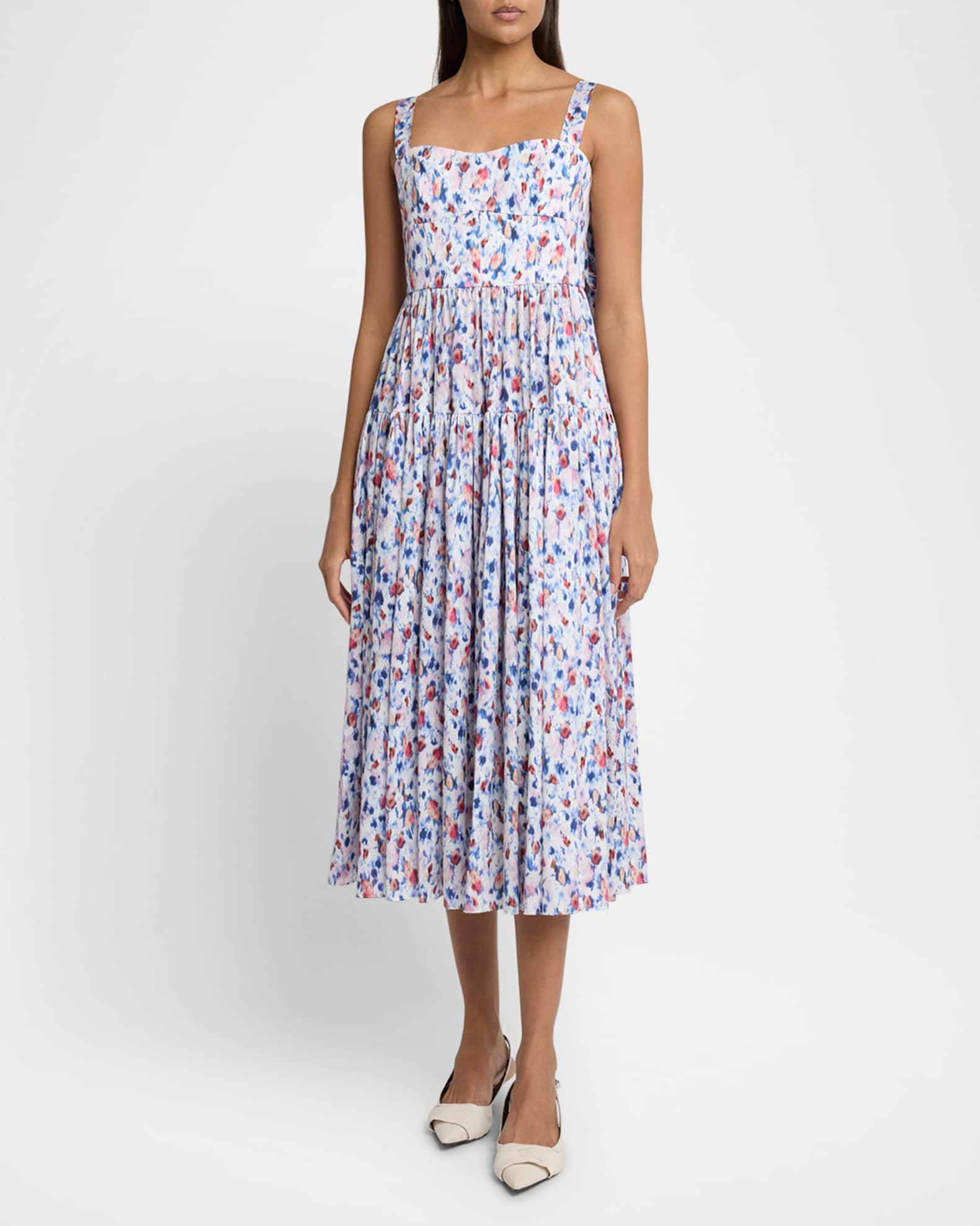 Tiered Fit-And-Flare Midi Dress Product Image
