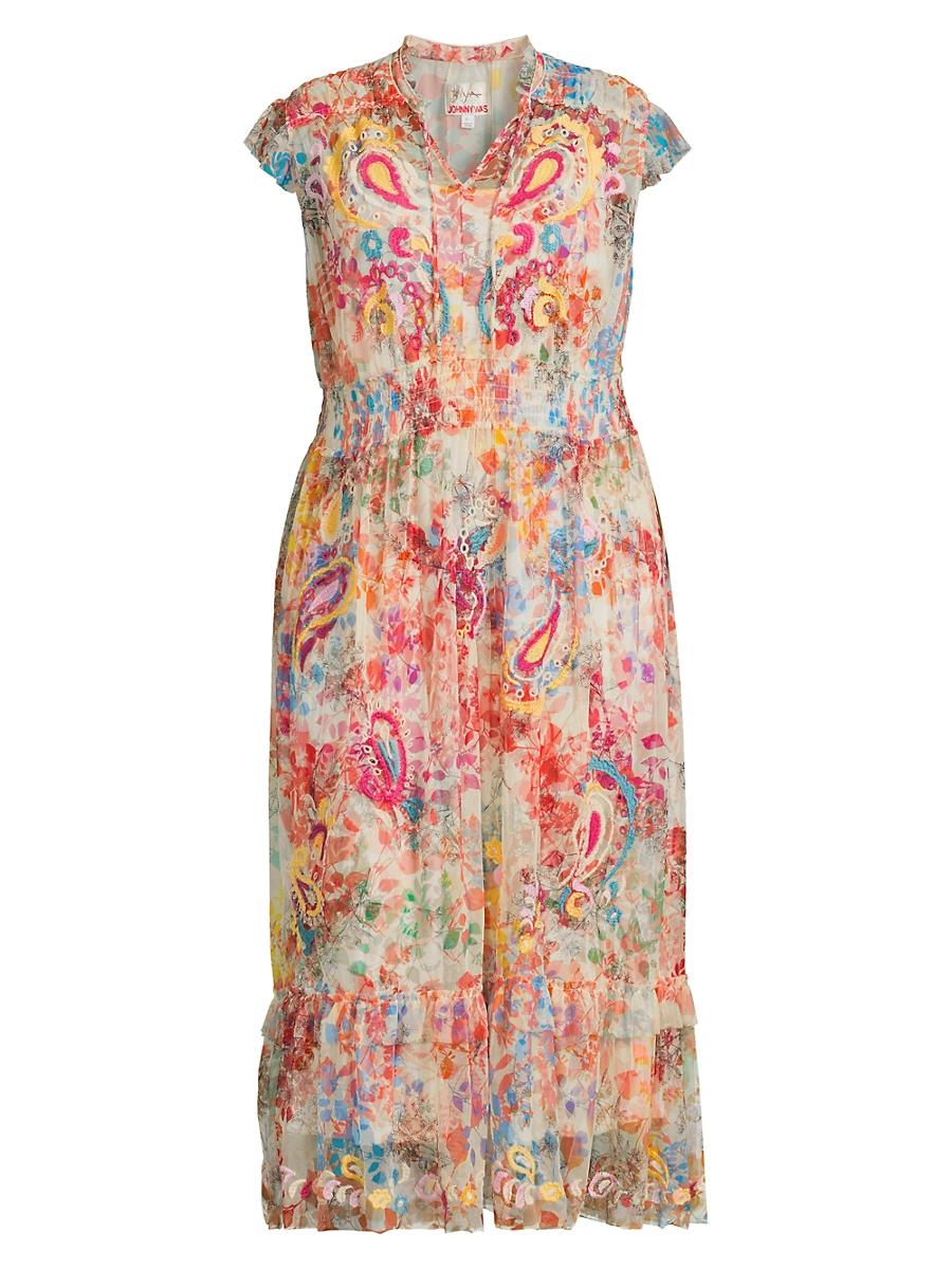 Womens Plus Mazzy Leafy Tie Maxi Dress Product Image