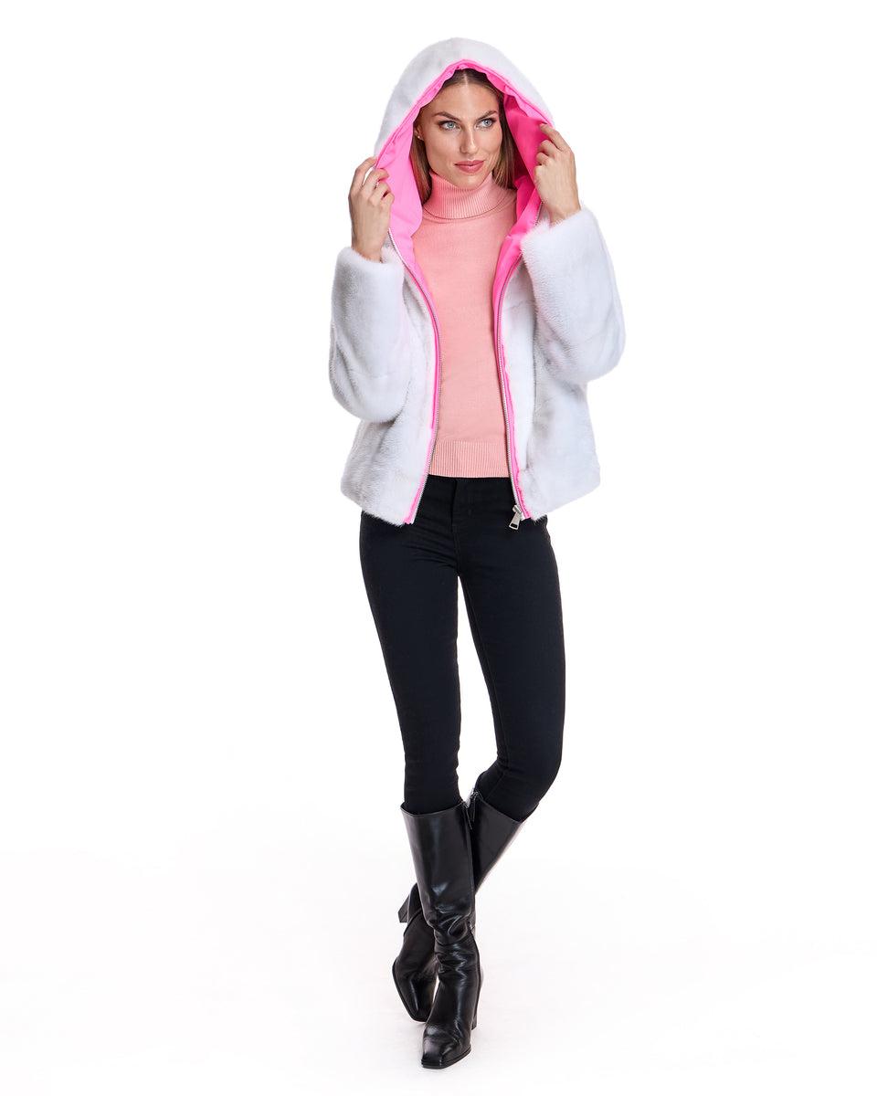 Hooded Mink Jacket Product Image