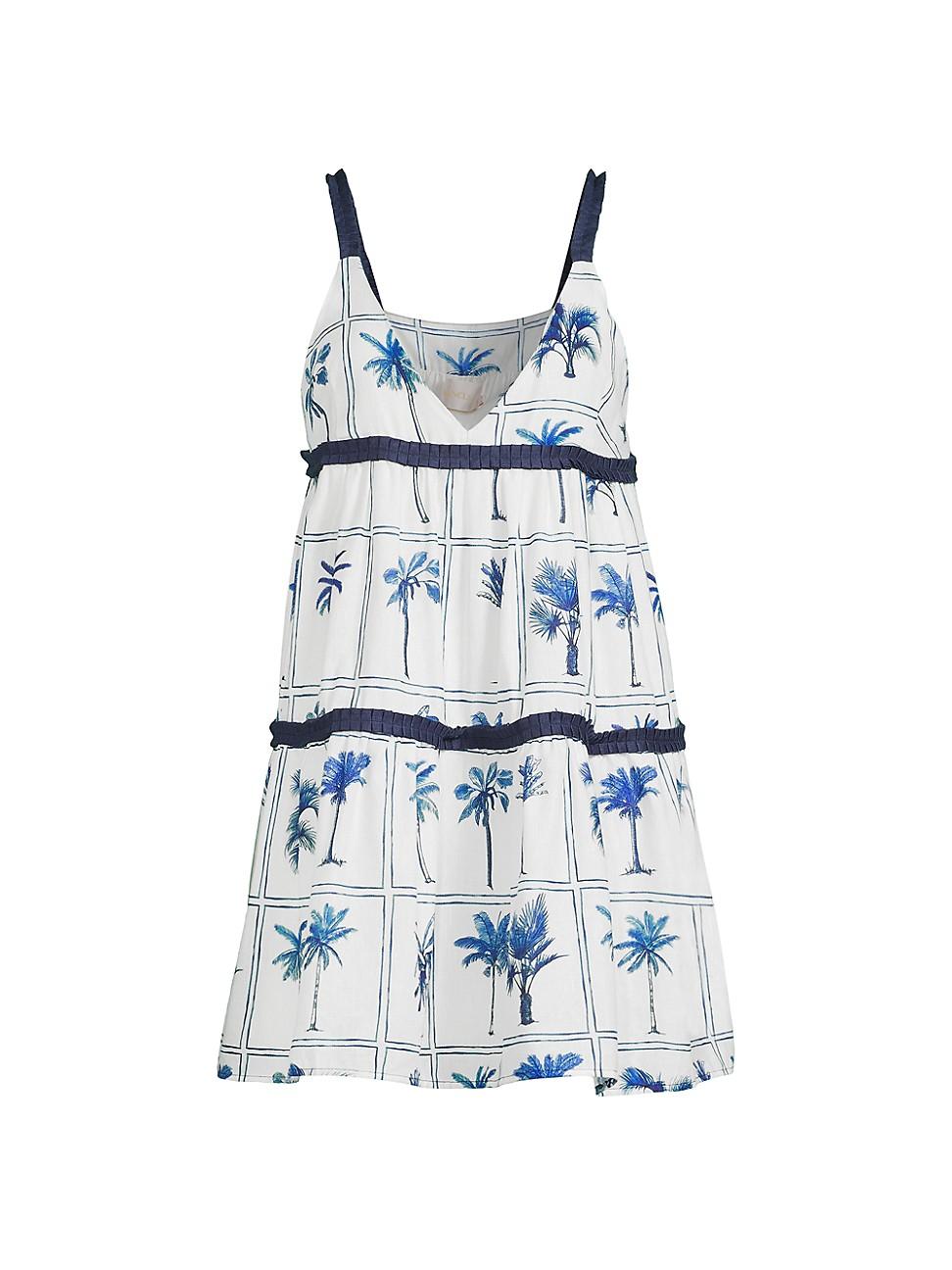 Womens Pascal Printed Linen-Cotton Minidress Product Image