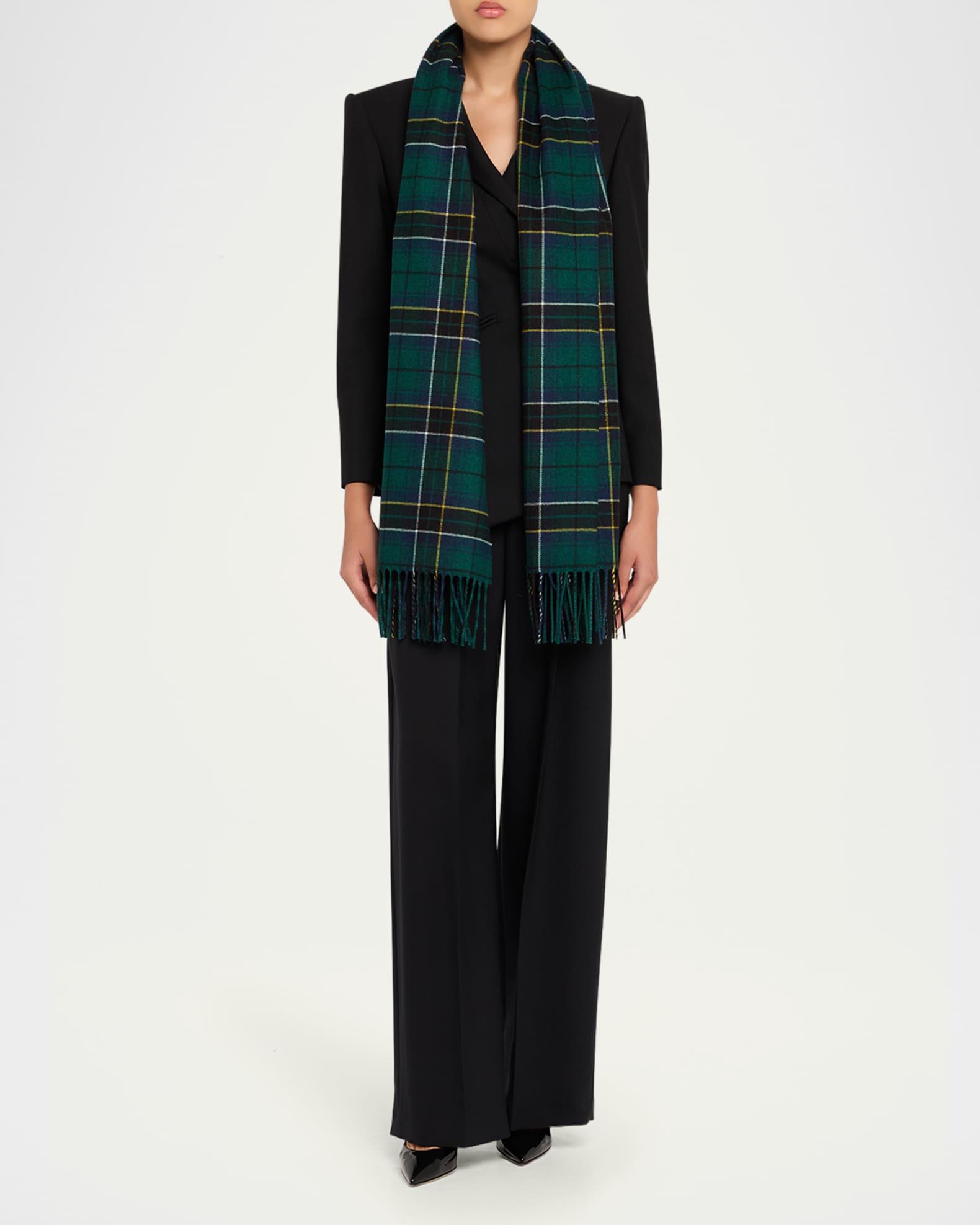 Silk & Cashmere Tartan Scarf Product Image