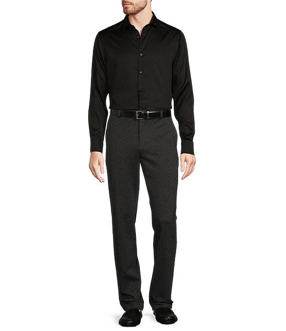 Murano Slim Fit Solid Sateen Long Sleeve Woven Shirt Product Image