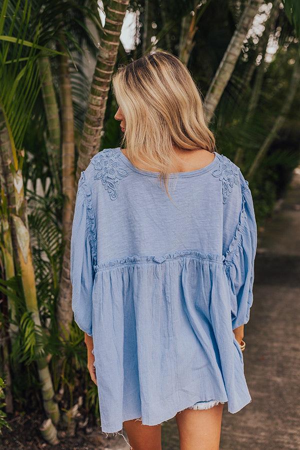 Serenity Song Babydoll Top In Sky Blue Product Image