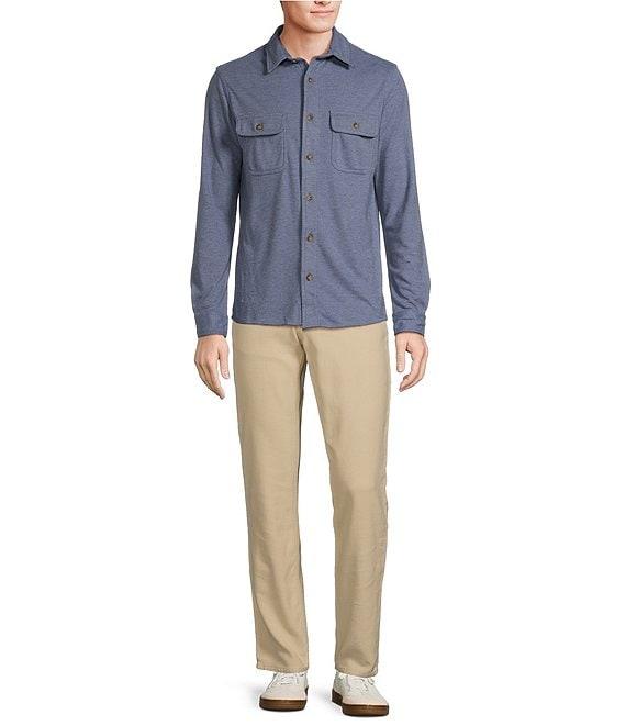 Rowm The Keeper Long Sleeve Solid Jersey Button Down Knit Shirt Product Image