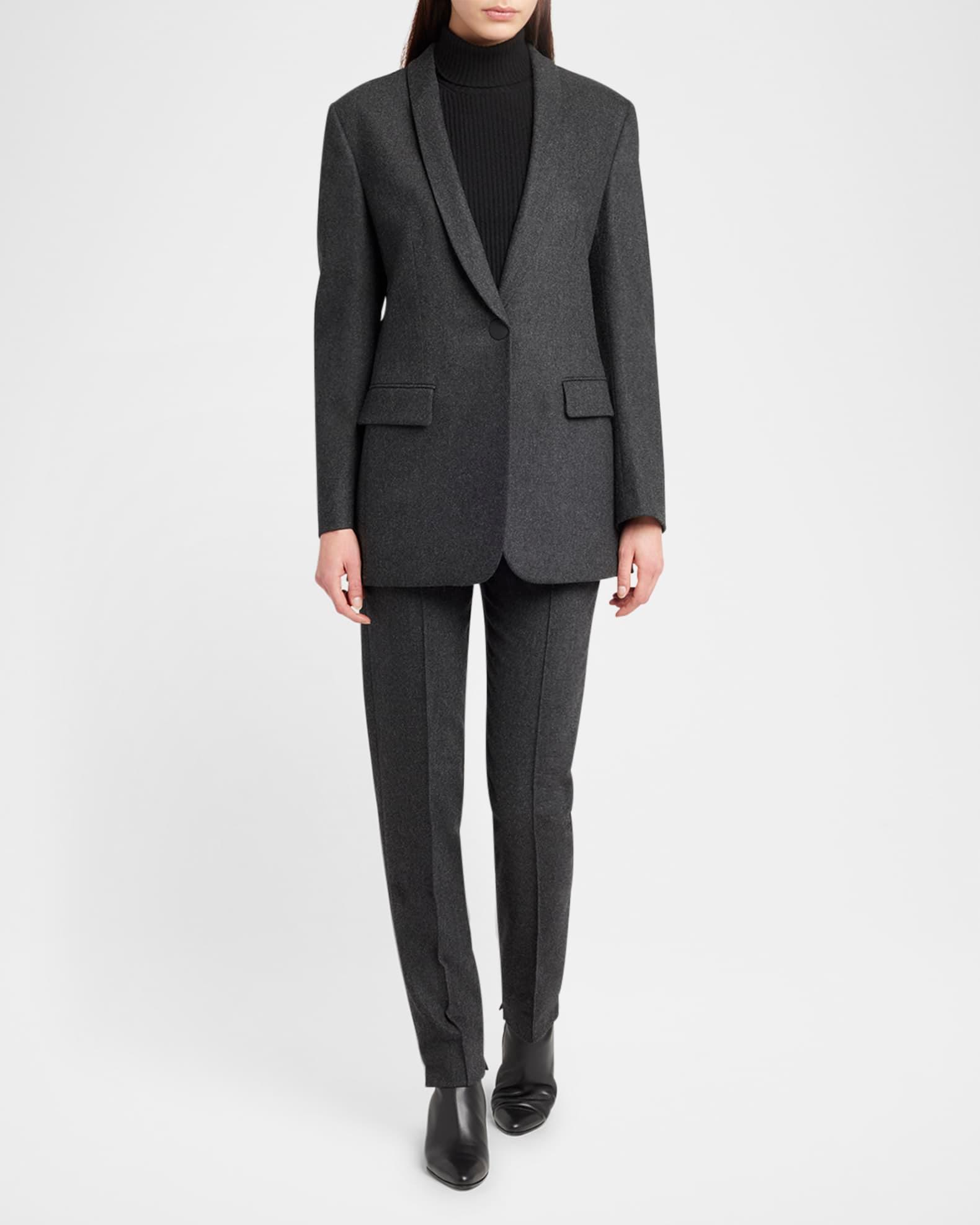 Turtleneck Short-Sleeve Cashmere Rib Sweater  Product Image