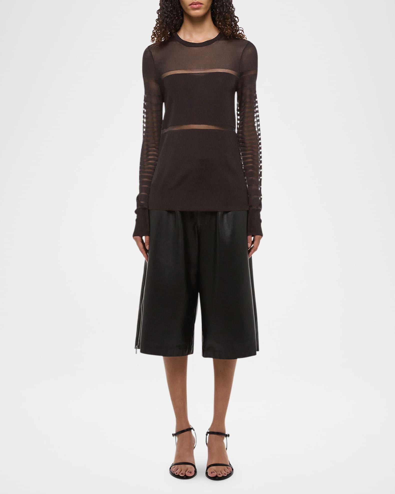 Spaced Sheer Long-Sleeve Top  Product Image