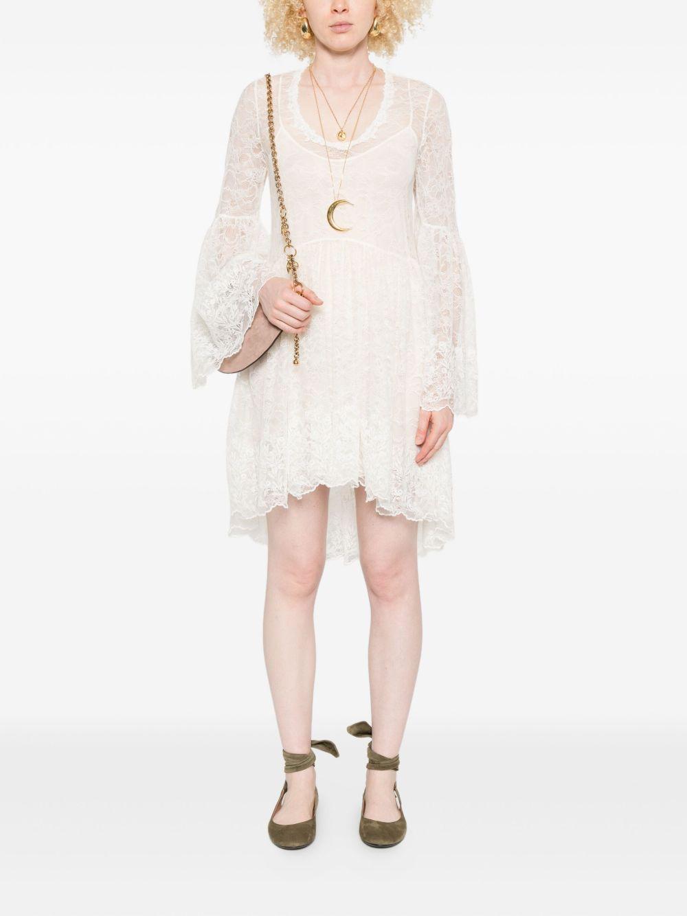 lace bell-sleeve mini dress Product Image