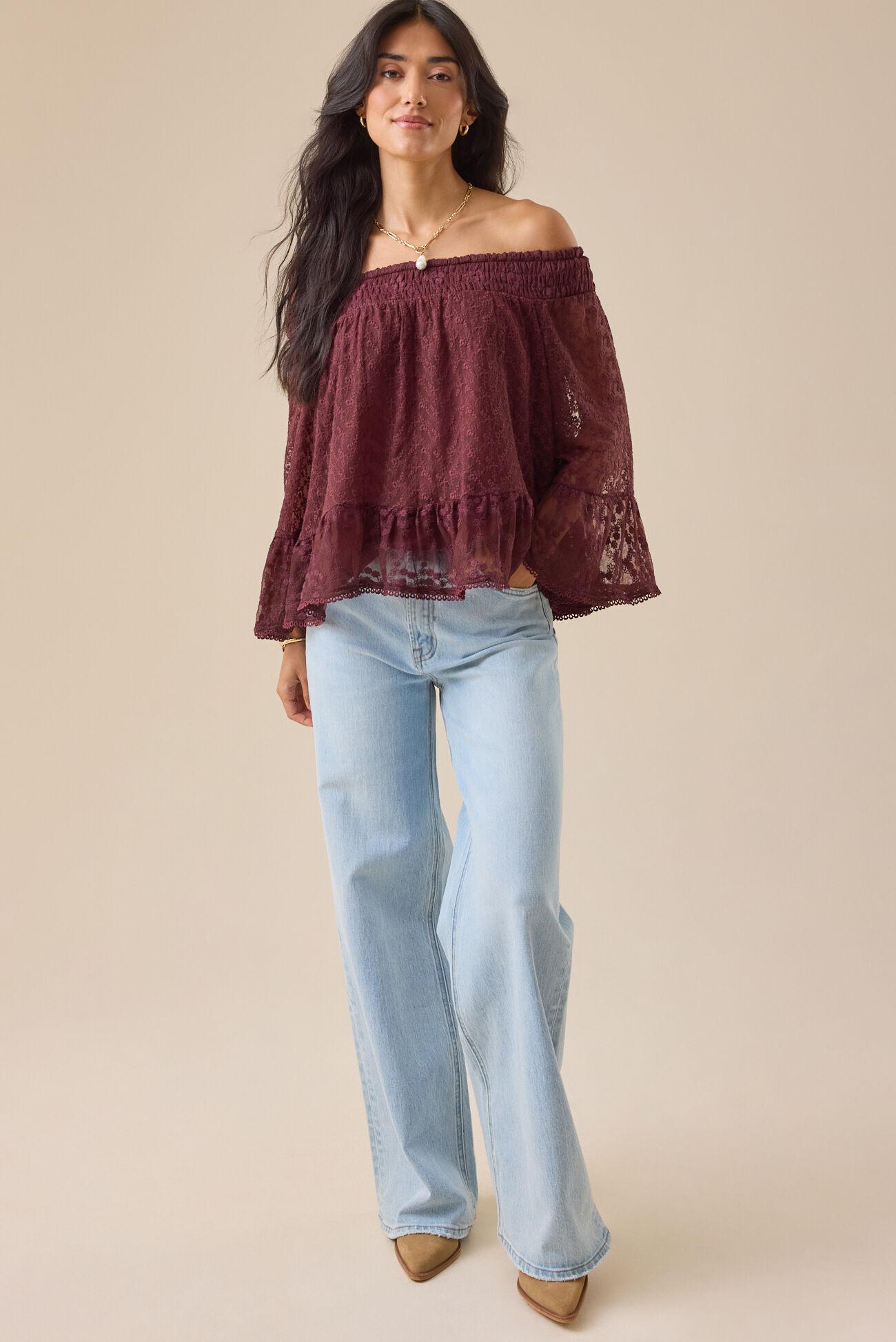 Gabriella Off-Shoulder Lace Top Product Image