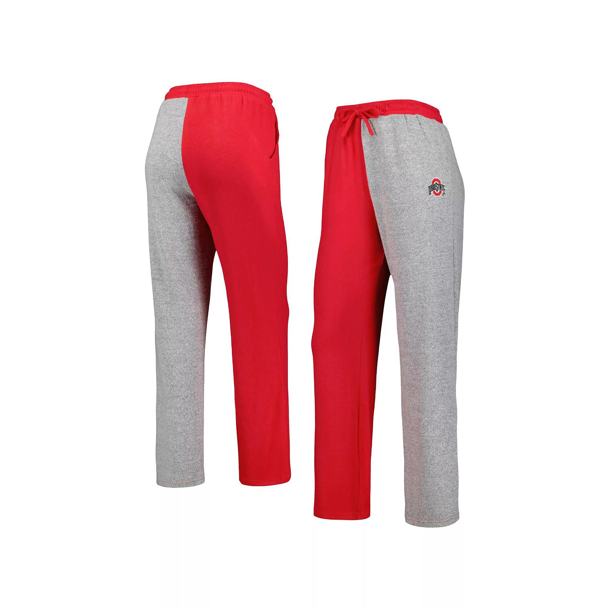 Women's ZooZatz Scarlet/Gray Ohio State Buckeyes Colorblock Cozy Tri-Blend Lounge Pants, Size: Medium, Red Product Image