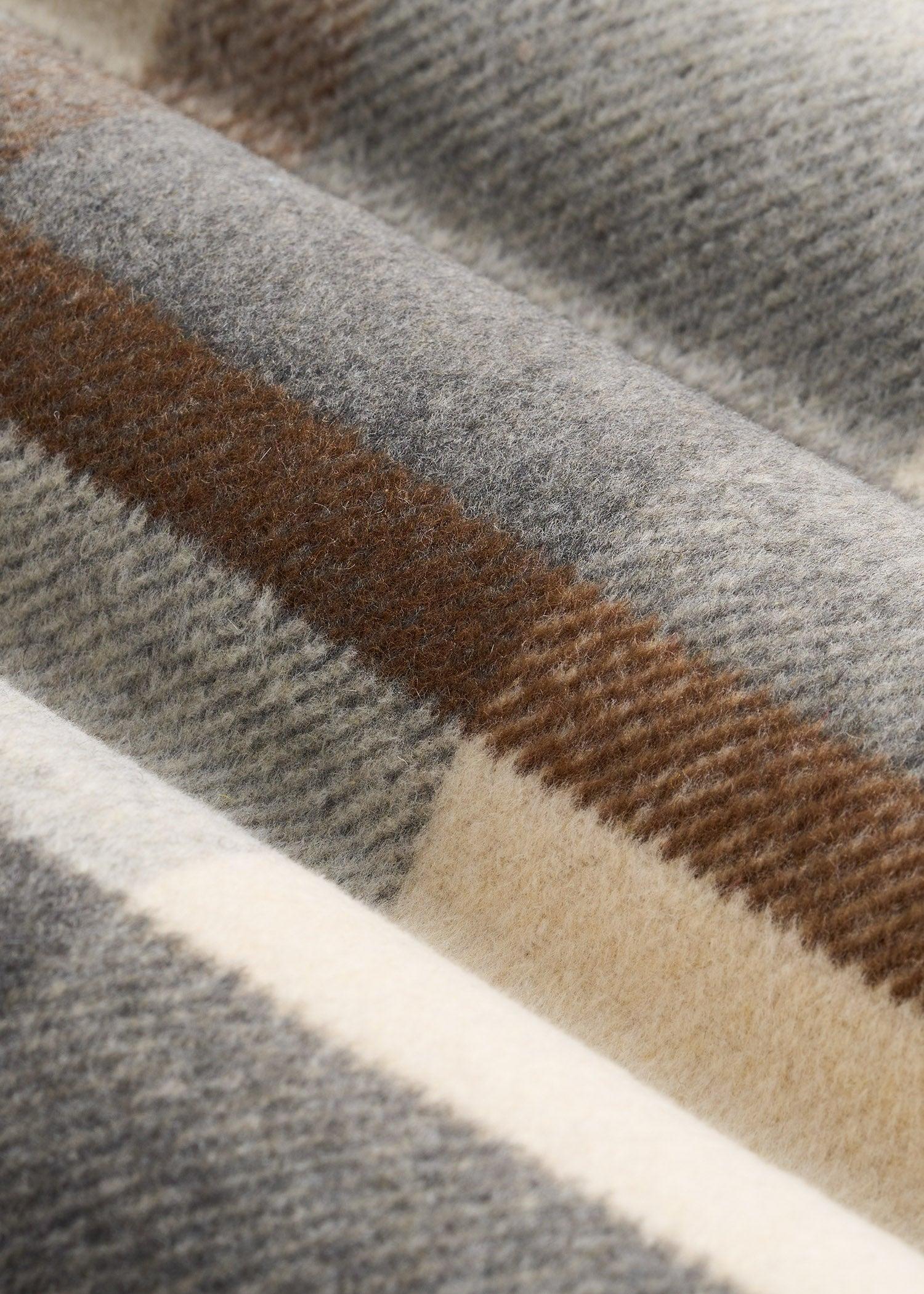 Flannel Shacket for Tall Women in Grey and Cream Plaid Female Product Image