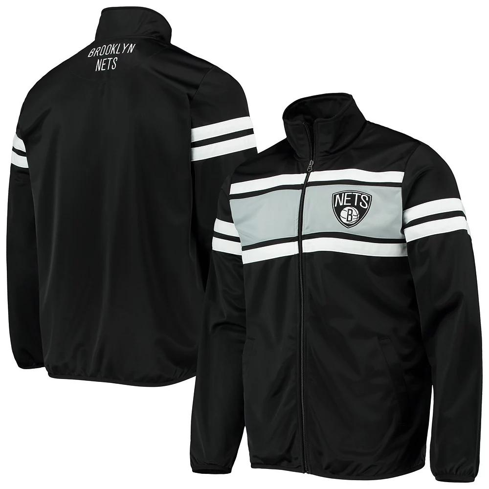 Men's G-III Sports by Carl Banks Black Brooklyn Nets Power Pitcher Full-Zip Track Jacket, Size: Large Product Image