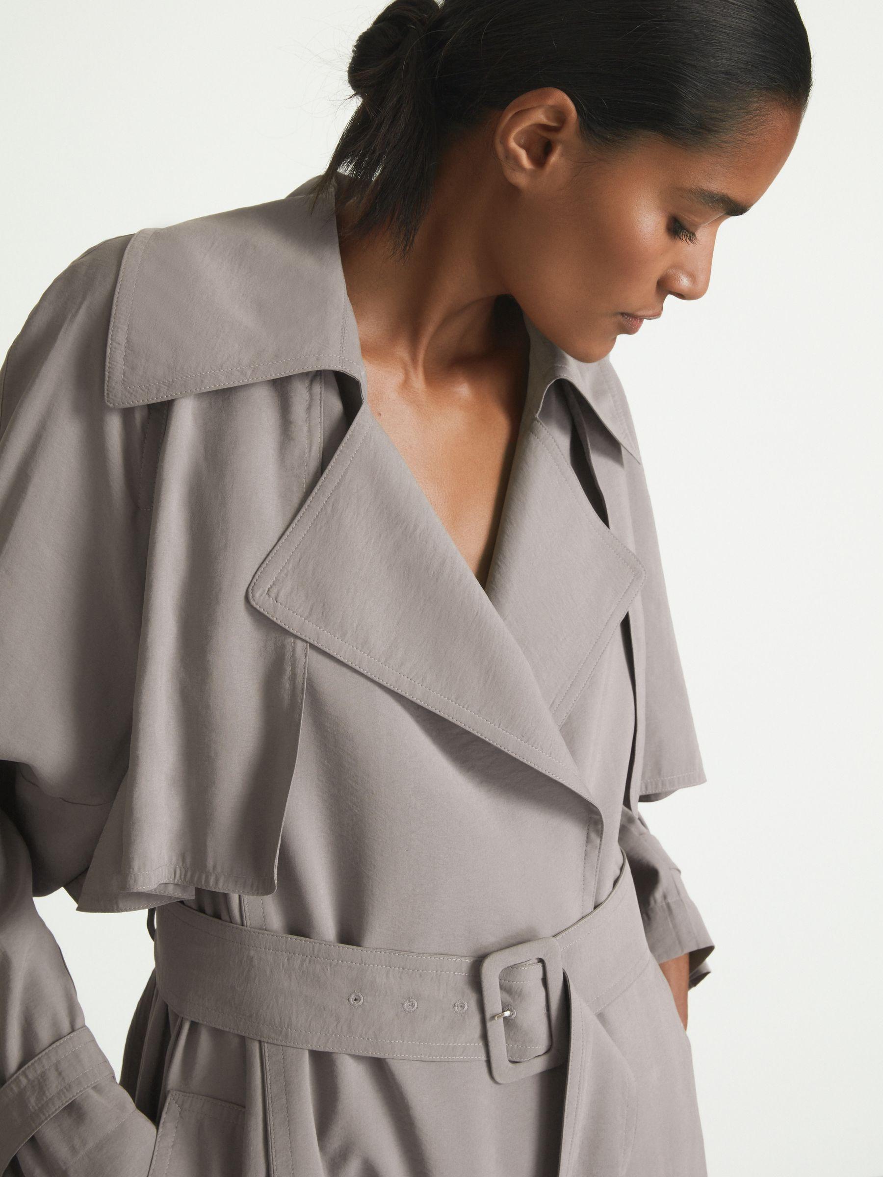 Atelier Belted Trench Coat in Grey Product Image