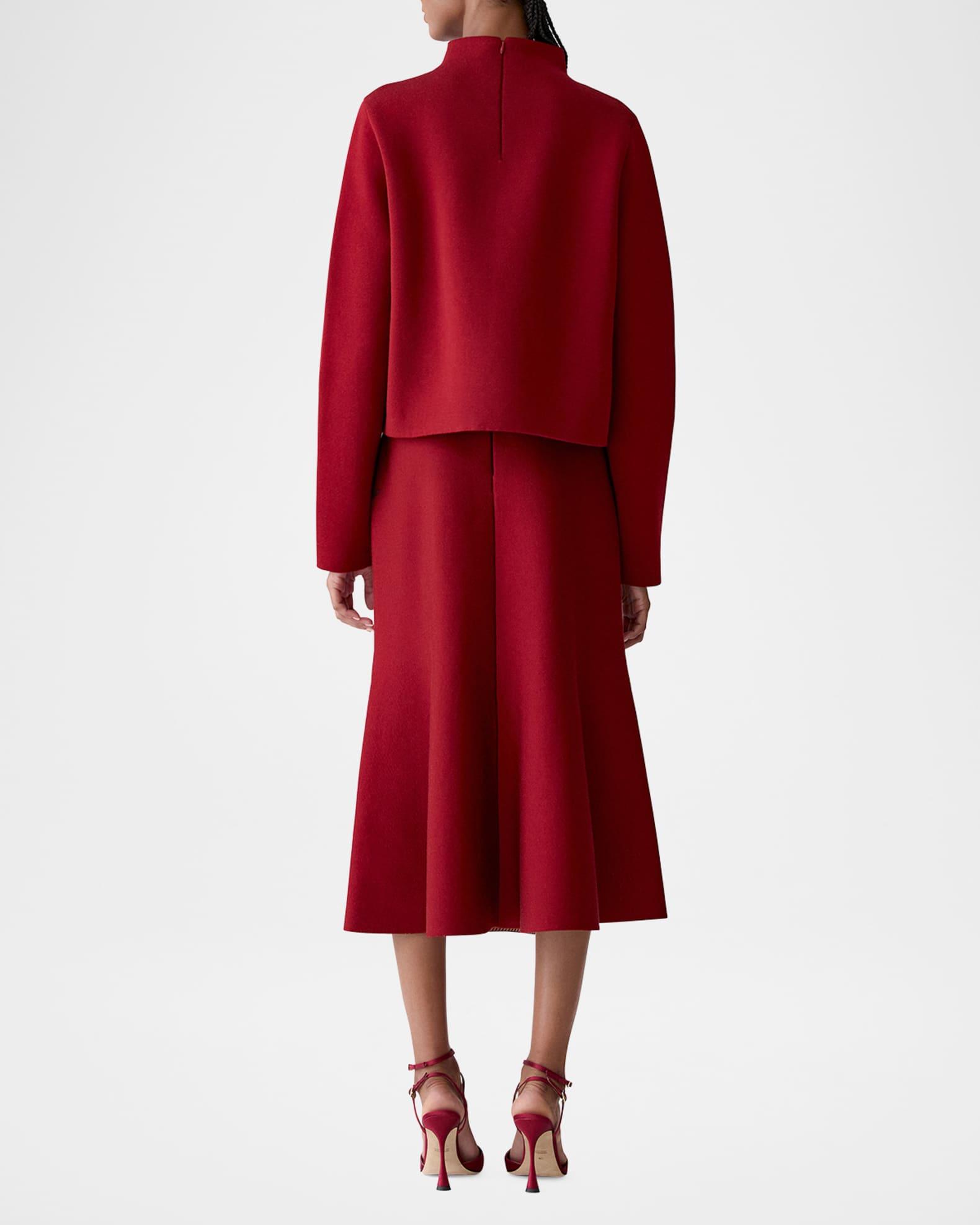 Intarsia-Knit Flower Funnel Sweater Product Image