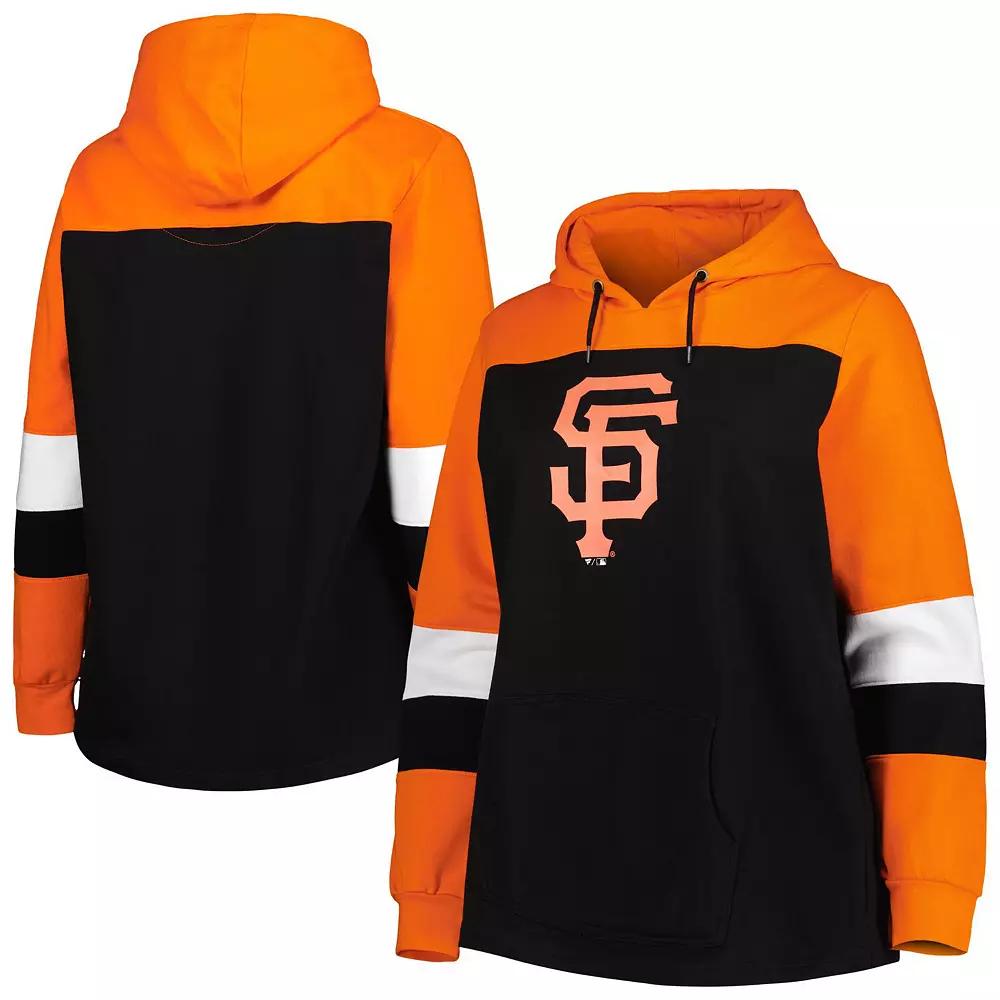 Women's Black San Francisco Giants Plus Size Colorblock Pullover Hoodie, Size: 3XL Product Image